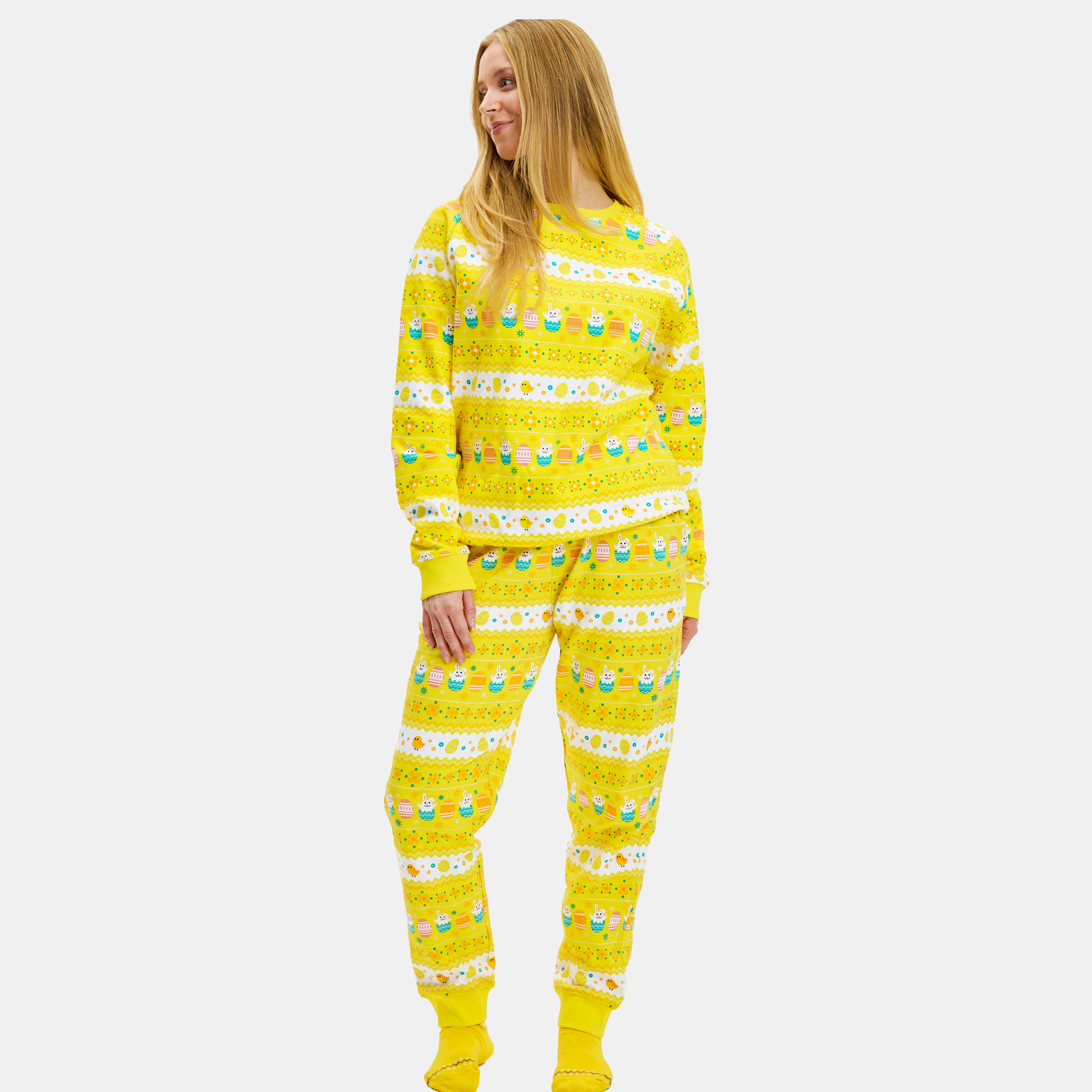 Påsksweatsuit Gul - Dam.